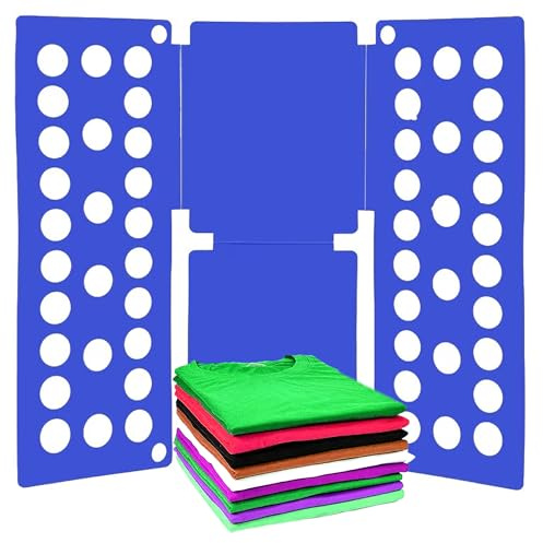 Clothes Folding Board, Blue Adjustable T-Shirt Folder,Kids clothes foldingboard 、Small Size for 1-9 Years Old、folding board for kids 15.7 x 18 Inch, Laundry Organizer for Adults and Kids(BLUE)