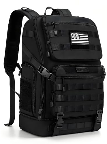 Camera Backpack 23L Tactical with Bottom Tripod Holder&Customisable Padded Dividers,Waterproof DSLR Camera Bag Photography Rucksack with Anti Theft Pocket 15.6 Laptop Compartment for Photographers