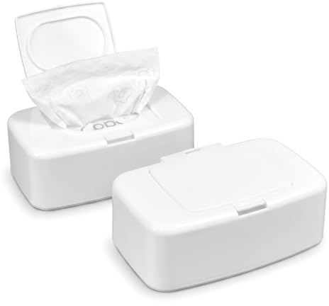 HUASD 2 Cajas de Toallitas Húmedas con Tapa, Portátiles, para Papel Higiénico Húmedo, 17 x 10,5 x 6 cm, Mantiene la Frescura, Tapa Abatible Hermética para Diario en Cocina, Baño, Oficina y Coche