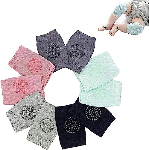 Hidetex Baby Leg Sleeve for Crawling – Infant Kneepads,Elastic Leg Warmers, Anti-Slip Leg Protector for Toddler(5 Pairs) (C, Standard)