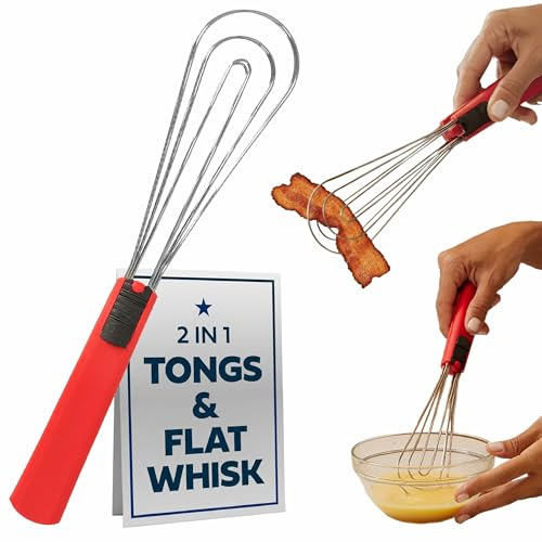 Tongs for Cooking Multipurpose 6-in-1, Kitchen Utensils, Whisks for Cooking, Egg Beater Mixer, Salad Tongs for Serving Grill Bbq Steel