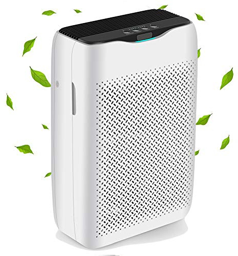 COOCHEER Luftreiniger mit HEPA-Kombifilter & Aktivkohlefilter und Auto Timer, 99,97% Filterleistung perfekt und CADR 258m³/h, für Allergie, Wohnung, Raucherzimmer