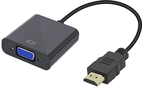 Jsdoin Adattatore attivo da HDMI a VGA (da maschio a femmina), 1080p per PC, monitor, proiettore, HDTV, Xbox (colore: nero1)