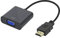 Jsdoin Adaptador HDMI a VGA 1080P, HDTV, Macho a Hembra, para PC, Monitor, proyector, HDTV, Xbox, Color Negro, 1 Unidad