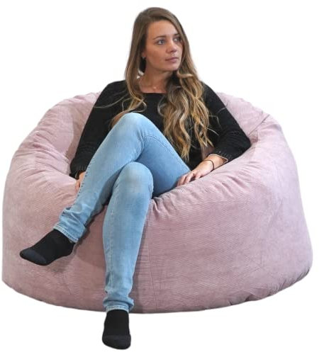 Sitzsack XXL 100 cm Erwachsene und Kinder - Weich und Bequem - Optimale Unterstützung für den Rücken - Sitzsack mit Füllung - Sitzsack Sessel, Gaming Sitzsack, Bean Bag Chair (Rosa)