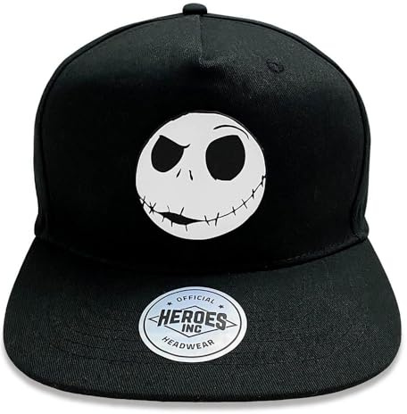 Heroes Inc. Nightmare Before Weihnachtsjacke, flach, Schwarz, verstellbar, Snapback Cap