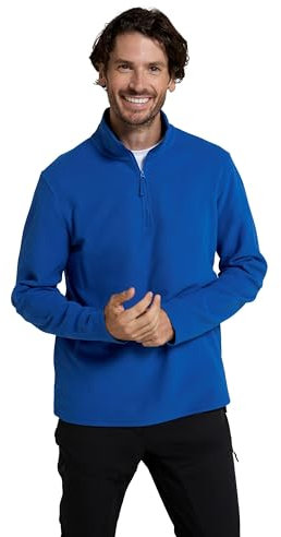 Mountain Warehouse Camber II Mens Half-Zip Fleece - Microfleece Sweatshirt Everyday Wear - Spring Summer, Outdoors, Travelling & Hiking Cobalt M