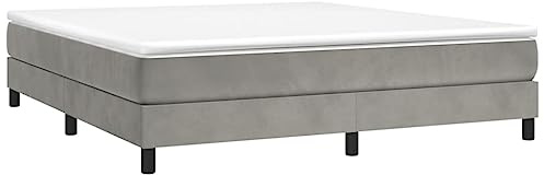 vidaXL Boxspring-sängram ljusgrå 160x200 cm sammet