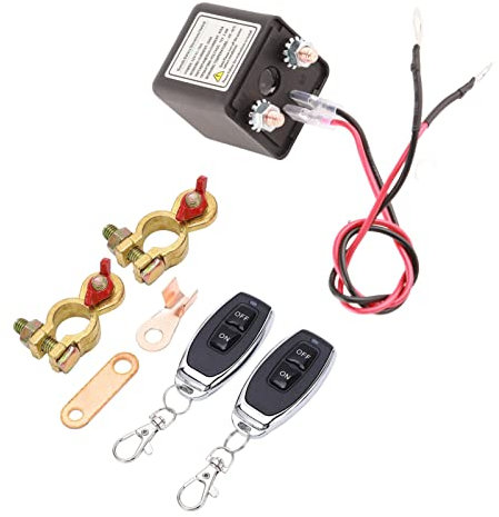 Fockety Fern-Batterie-Trennschalter, DC12V 250A, Kabellose Fernbedienung, Anti-Diebstahl, Verbesserter Kill-Schalter für Auto, Batterie-Abschaltschalter für Auto, LKW, Wohnmobil, ATV
