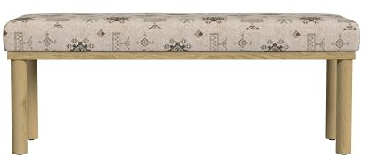 HomePop Oslo Decorative Bench -Cream Contemporary Global Pattern