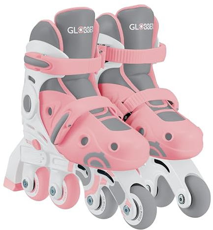 GLOBBER Learning Skates 2in1, Inline- und Quad-Skates Kinder, verstellbar Gr.30-33, ABEC 9, Rollengröße 54x24 mm, rosa