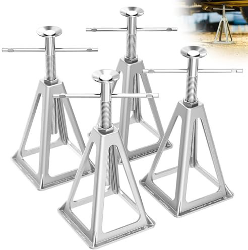PAULINN Lot de 4 vérins stabilisateurs pour camping-car, remorque, camping-car, cric à vis unique pouvant supporter jusqu'à 2721,6 kg, réglable de 27,9 cm à 43,2 cm