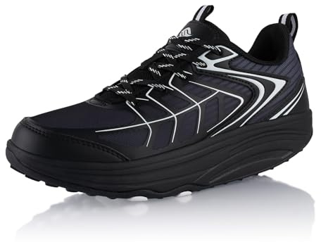 Fusskleidung® Damen Herren Sneaker Abrollsohle leichte Gesundheitsschuhe Schwarz Weiß EU 38