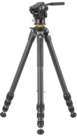 Vanguard Veo 5 264CV14 - Trépied en Carbone à 4 Sections, tête vidéo Fluide VEO PV-15