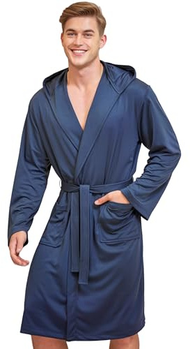 o-day Accappatoio Uomo Donna Microfibra Premium Salvaspazio per Viaggio Piscina Palestra Morbido Accappatoio Unisex Microfibra 2.0 (IT, Testo, L, Regular, Regular, BLU NAVY)