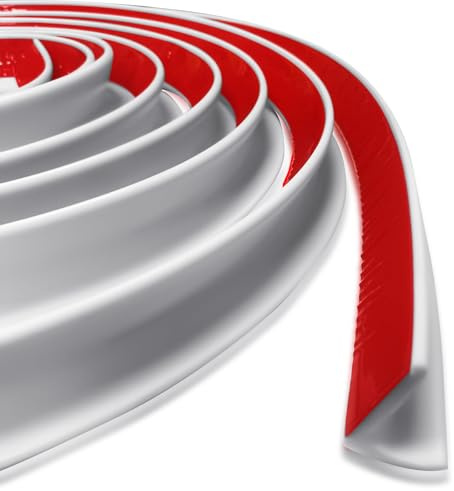 Grondaia a forma di J per camper, RV, autoadesiva sul retro, grondaie adatte a tutti i tipi di auto, camion, camper e yacht (bianco, 2,5 m)