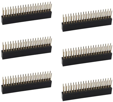 ZDE 6PCS 2x20 40 Pin Stacking Female Header 2.54mm Pitch Dual Row Extra Tall Headers Connector for Raspberry Pi Arduino PCB Breadboard