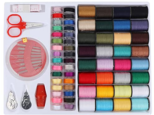 Trådsladd, 64 Datorer Spool Thread Set med Förvaringslåda, Symatpaket för Symaskin, Handsömning, Hantverk