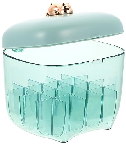 GALPADA Porta Rossetto da Scrivania Organizer per Trucco Scomparti Contenitore per Cosmetici Domestico Trasparente Resistente Colore Blu Scuro per Camera da Letto