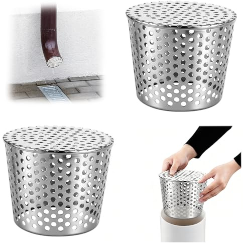 Gouttières - Protection contre les feuilles - En acier inoxydable - Protection contre les feuilles - Pour drains de toit plat, canalisations et gouttières - Tamis pour évacuation de toit plat (90-110