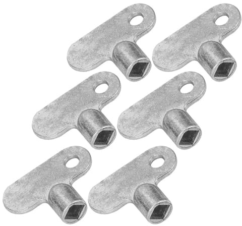 AYJUUFO valve key 6Pcs Radiator Valve Keys Square Socket Durable Zinc Alloy Air Bleed Tool For Plumbing Faucet Wrench