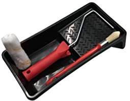 SAVY KIT bac + Mini Rouleau + Pinceau à rechampir Peinture Mate et satinée