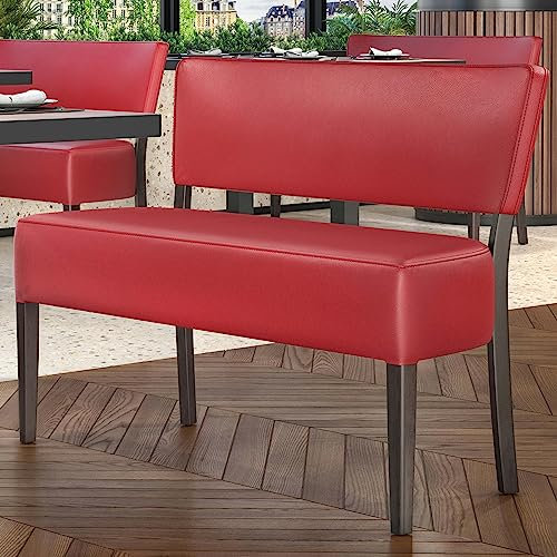 GGMMÖBEL Luca | Bistro Sitzbank | Rot | B:H 120 x 83 cm | Leder | Gastrobank, Bistrobank, Gastro Polsterbank