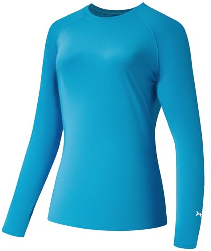 Bassdash Dam-T-shirt med UV-skydd UPF 50+, långärmad fisk- och vandringsskjorta med hög prestanda