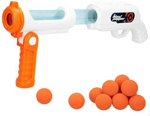 ColorBaby Warriors Pistola Bolas gomaespuma, 12 proyectiles Blandos, 51 cm, Alcance 7,6 Metros, Juguetes Exterior, Juegos puntería, Lanzador, Bola Goma Espuma, para niños +3 años, 47455