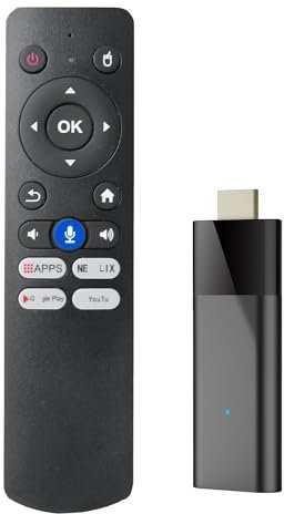Paociuro Q6 Mini TV Stick + Télécommande Vocale Bluetooth Android 10 2 Go + 8 Go 2,4 G + 5G WiFi + BT4.0 H313 Smart TV Box Android TV Stick PK DQ03