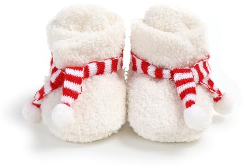 LSFYSZD Bottes d'Halloween et de Noël pour nourrissons Bottes en peluche de citrouille Bottes en peluche douces et chaudes pour nouveau-né Bottes d'hiver Bottes de neige, 0-6 mois