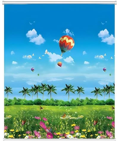 Verdunkelungsrollos, 81 cm, 91 cm, 101 cm, 112 cm, 122 cm, 132 cm, 142 cm Breite, Rollos, Verdunkelung, wasserdicht, gemustert, Rollos mit Beschläge, für Küche/Wohnzimmerfenster (61 x 163 cm)