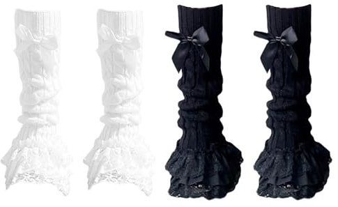 GTYHH 2 Beinsocken, Spitzen-Wadensocken, Modische Beinstulpen, Damen-Beinstulpen, Lolita-Accessoires, Y2K-Beinstulpen