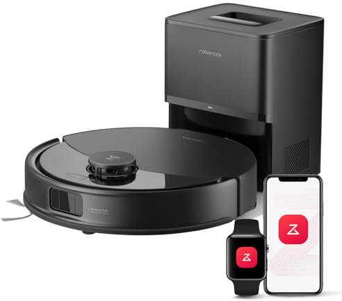 roborock Q10 X5+ Robot Aspirador y Mopa, Muelle de Vaciado Automático Durante 7 Semanas, Evitación Inteligente de Obstáculos, Succión 10000Pa, Cepillos Dobles Anti Enredos (Negro)