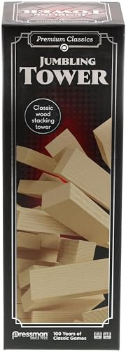 Goliath - JUMBLING Tower - Tour d'Équilibre en Bois à Empiler - Jeu de Société en Bois pour Enfants dès 6 Ans - Jeu Educatif d’Adresse & Stratégie - 48 Blocs - 2 +Joueurs - Idée Cadeau Anniversaire