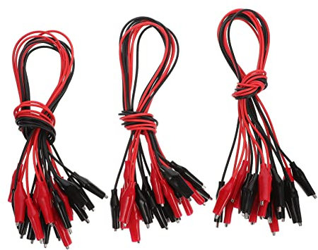 Mikikit 30pcs Alligator Clips Test Leads Dual Ended Test Line Electric Connection Line