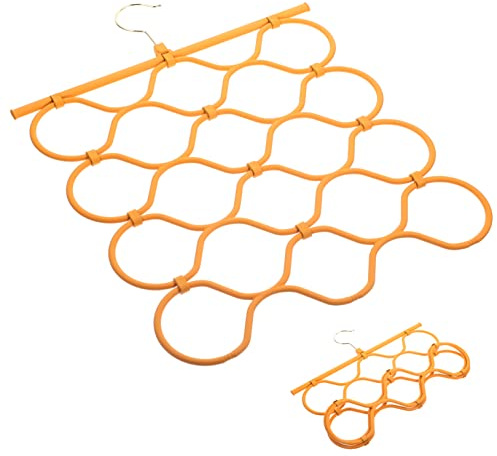 Holibanna Organizador de Bufandas Multifuncional Plegable 4 Capas de Silicona Naranja para Armario Ahorro de Espacio Percha para Corbatas Práctico Hogar