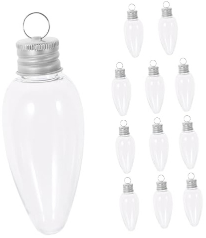 TOGEVAL 12 piezas Unidades Frascos con Forma de Bombilla para Dulces Envases para Fiestas y Navidad Contenedores Ligeros y Resistentes para y Decoración de Eventos