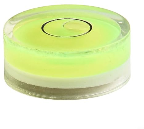 Nivel de burbuja redondo para tocadiscos de equipo de DJ, nivelador de plástico de 15 mm de diámetro con diseño verde transparente, compatible con V (1 unidad)
