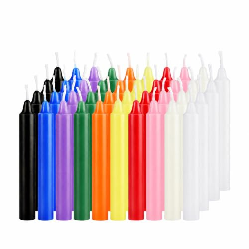 100 stycken stavljus färgglada, Spells Chime Candles doftljus i olika färger, miniljus, 10,2 cm H x Ø1,27 cm, ljud ritual magi