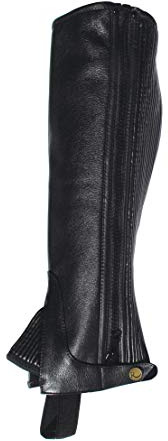 Rhinegold Chaps en cuir pour enfant 1/2 – Taille L – Noir