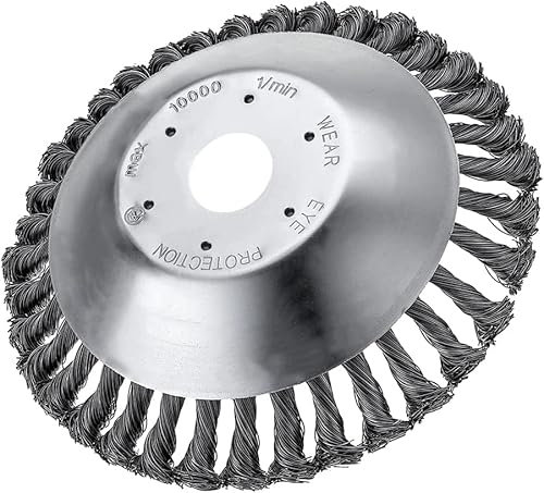 SYITCUN 20cm Profi Trimmer Unkrautbürste Freischneider mit 25.4mm Bohrung,Wildkrautbürste für Stihl Motorsense,Universelle Drahtbürste Freischneider