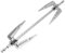 HANABASS Metal Roast Chicken Fork, Creative BBQ Skewers Meat Fork, Stainless Steel Grill, Air Fryer for Rotisserie Chicken, Home Camping Picnic, 9.8X1.9X1.1 Inch