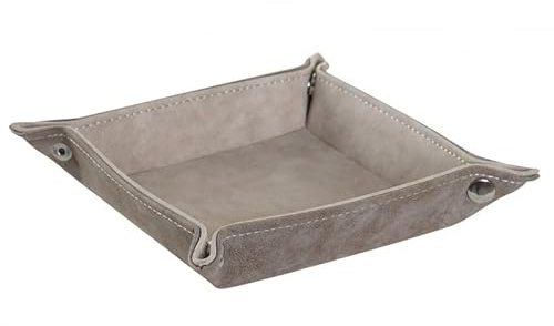 KCASA - Bandeja vaciabolsillos Piel Color Gris Claro 18x18 cm