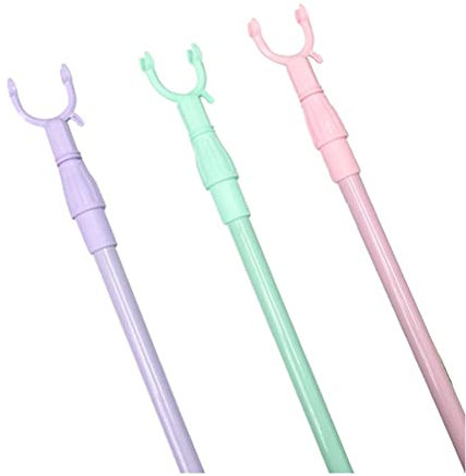 TOPINCN 1 Uds. Gancho de Barra de Palo de Largo Alcance, Tenedor de Ropa Telescópico Colgador de Ropa Barra de Soporte Retráctil Tenedor de Barra de Ropa de Secado (Color Aleatorio)