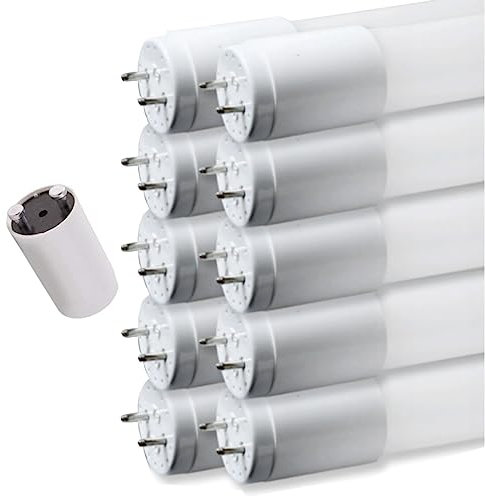 pureled 10er Pack LED Röhre 120cm - GLAS T8 G13 - neutralweiß (4000K) - 18W (ersetzt 36W) - 1800 Lumen - inklusive Starter - Leuchtstoffröhre Neonröhre Röhrenlampe LED-Tube