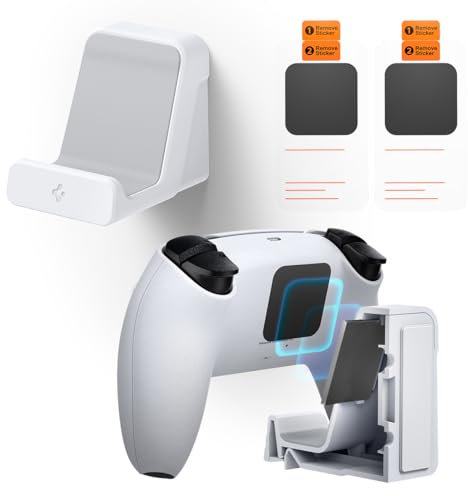 Spigen VG300 Mount Entwickelt für PlayStation 5 Digital Edition, PlayStation Controller, Xbox, PS4, PS5 and Nintendo Dual-Sense-Controller-Halterung - Weiß