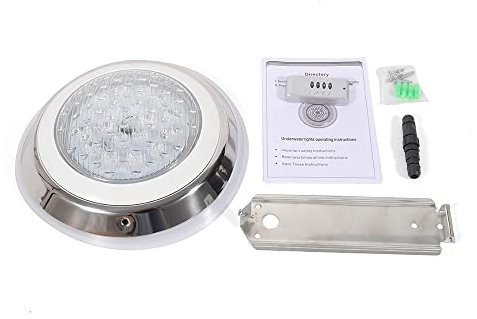 NIGORIY LED Luces Subacuáticas para Piscina, Acero Inoxidable, 12V 54W Foco Piscina LED, IP68 Impermeable Luces Piscina 4500Lm Flujo Luminoso 7 Colores, con Control Remoto