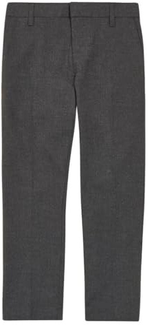 L S U Boys School Trousers Plus Size Sturdy FIT Big Waist Half Elasticated 2-15 Years (9-10 Years, Charcoal)