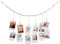 Nogeqi Fotogirlande mit 12 Stück Klammern und Leine, Holz Perlen Fotoseil mit Klammern, Photo Girlande Wanddekoration zum Aufhängen von Fotos, Fotokette mit Schnur für Zimmer Wohnzimmer